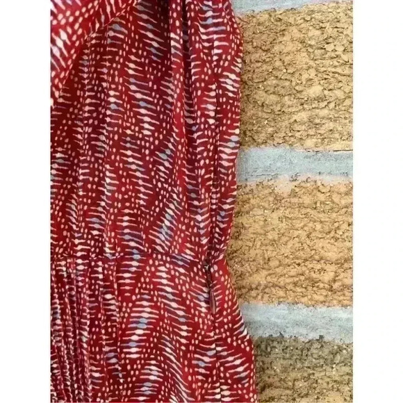 Veronica Beard Womens Priya pintucked printed silk-georgette mini dress Brick 2 - Picture 10 of 16